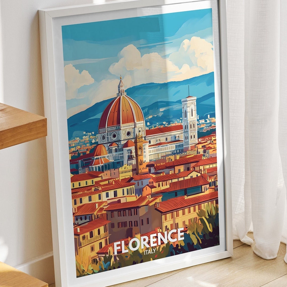 Florence Travel Print Italy Florence Travel Poster Italy Travel Poster Italy Cityscape Wall Art Unique City Decor