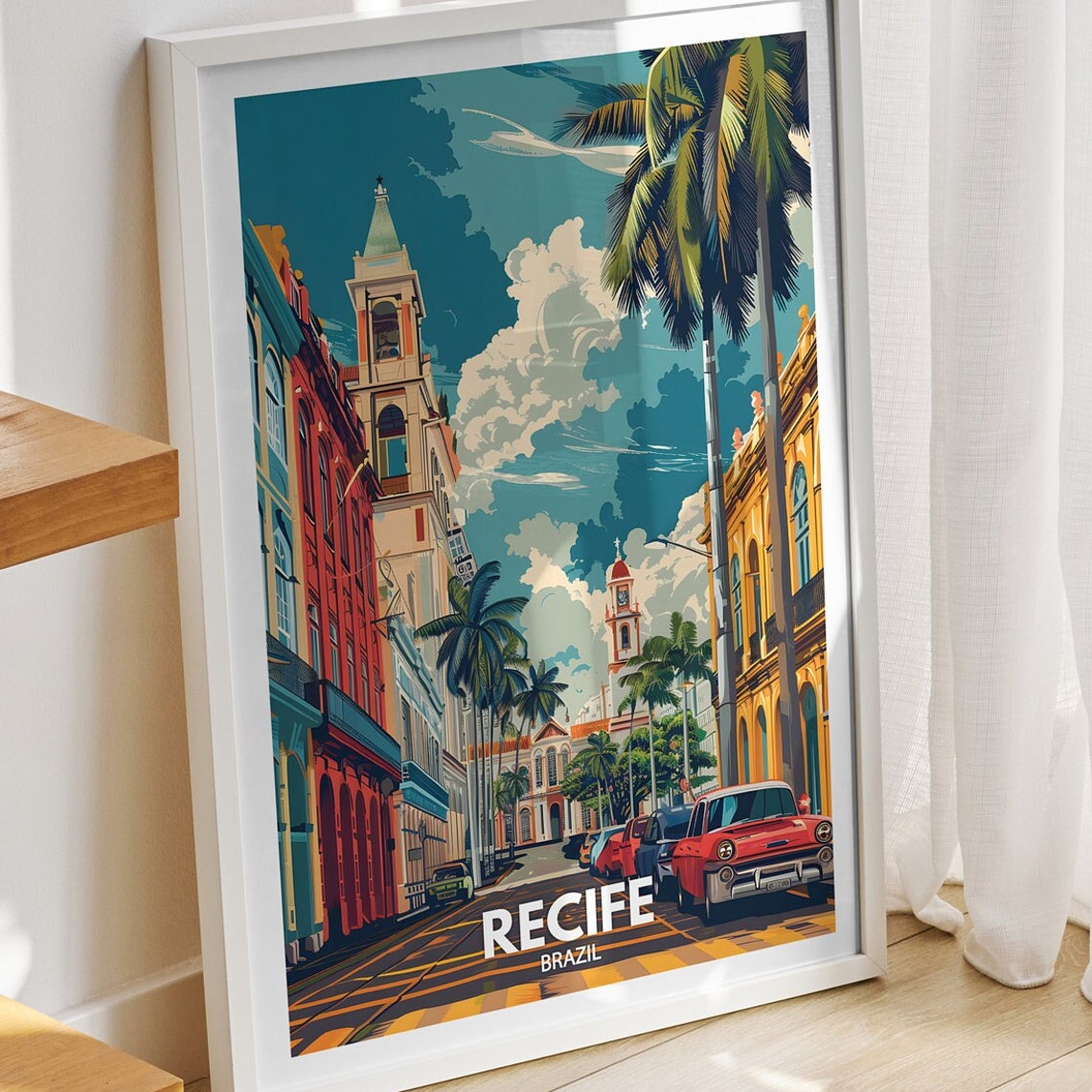 Recife Print Brazil Recife Travel Poster Brazil Travel Poster Brazil Cityscape Wall Art Unique City Decor