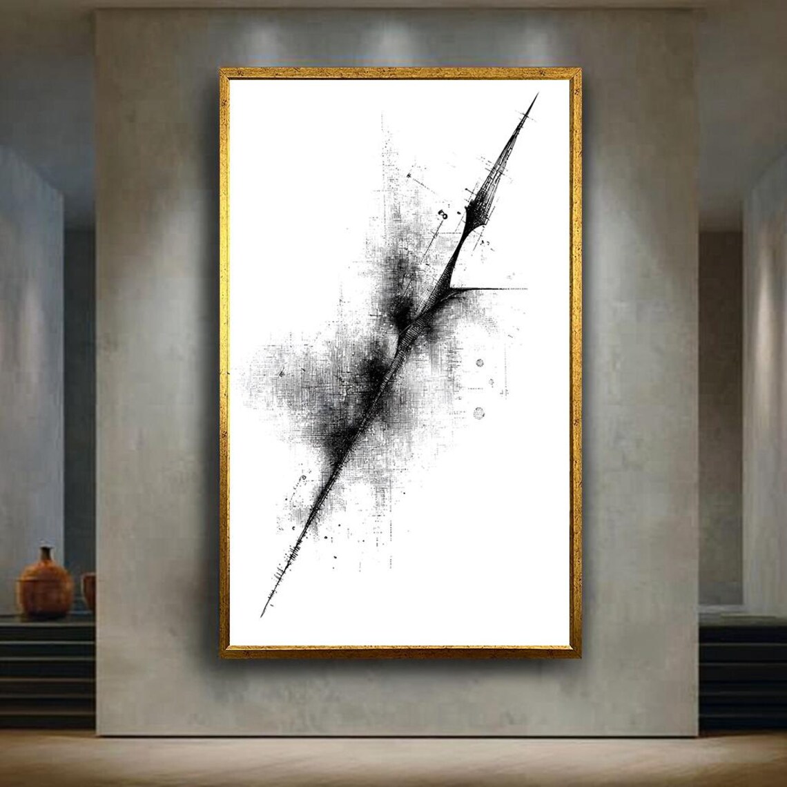 Abstract Architectural Line Art, Minimalist Wall Print