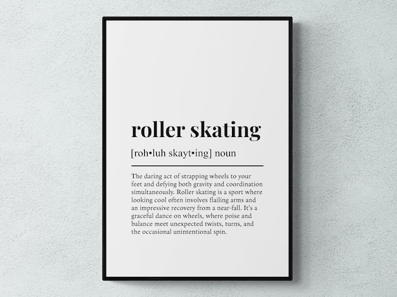 Roller Skating Funny Definition Wall Art Print