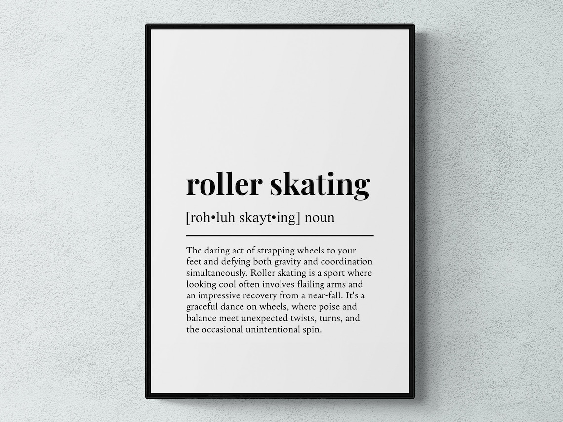 Roller Skating Funny Definition Art Print