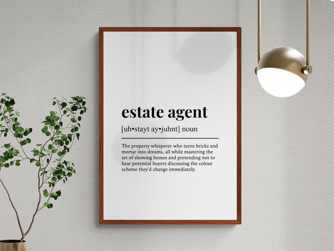 Estate Agent Funny Definition, Typography Art Print - Image 3