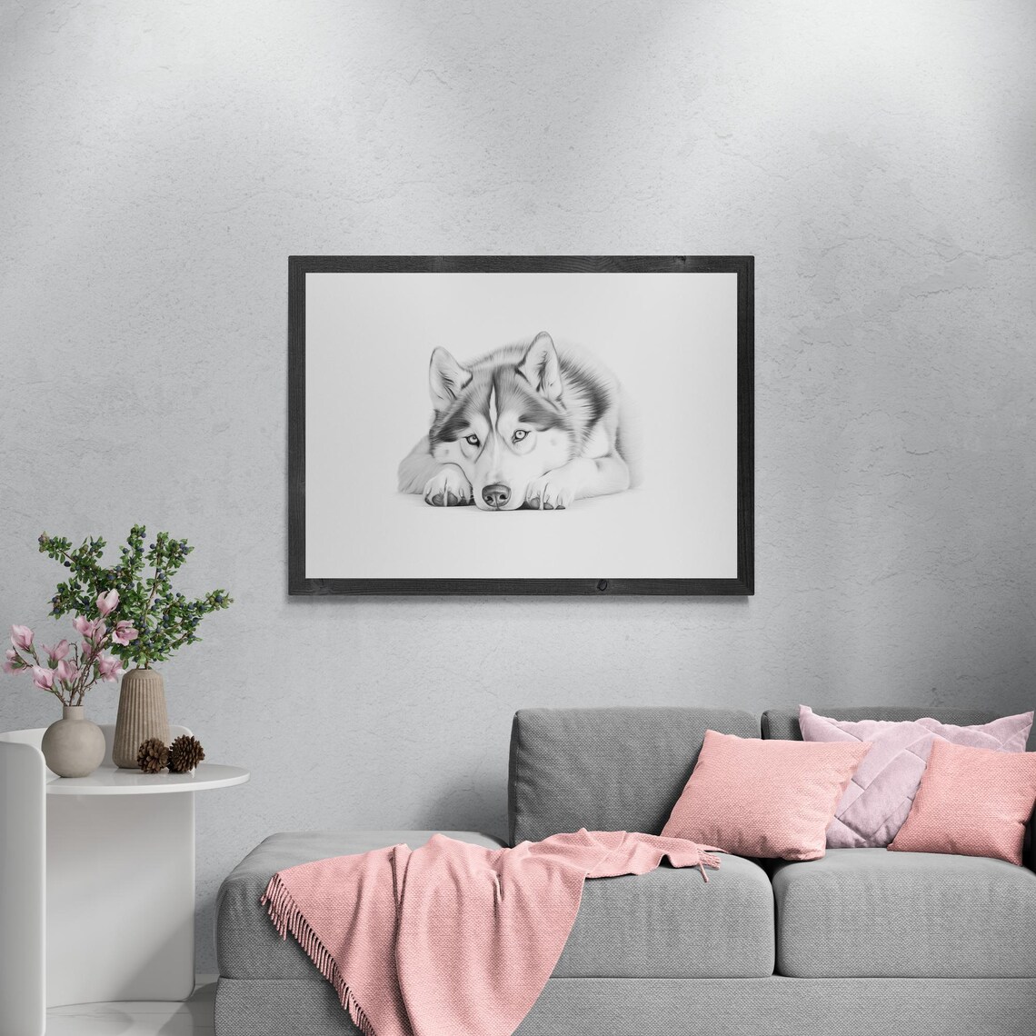 Siberian Husky Vintage Dog Sketch, Farmhouse Art Print - Image 3