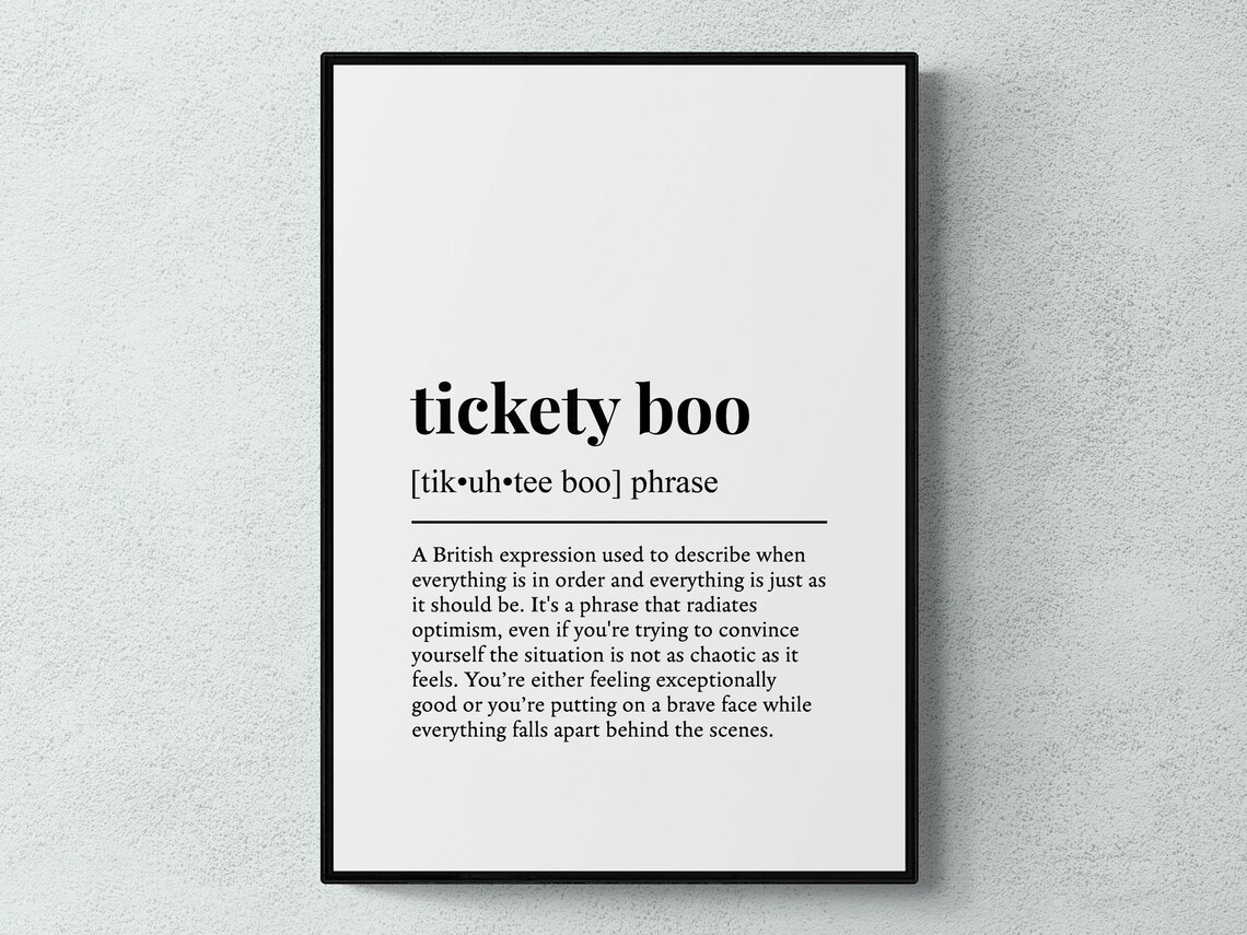 Tickety Boo Funny British Phrase Art Print