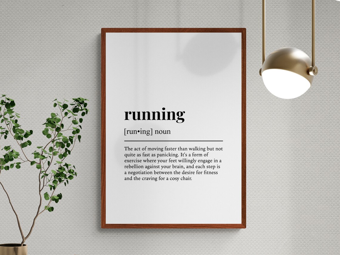 Running Funny Definition, Hobby Gift Art Print - Image 3