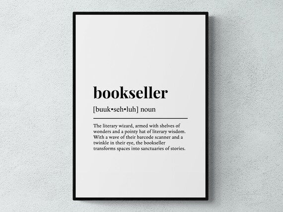 Bookseller Funny Definition Job Work Gift Wall Art Print