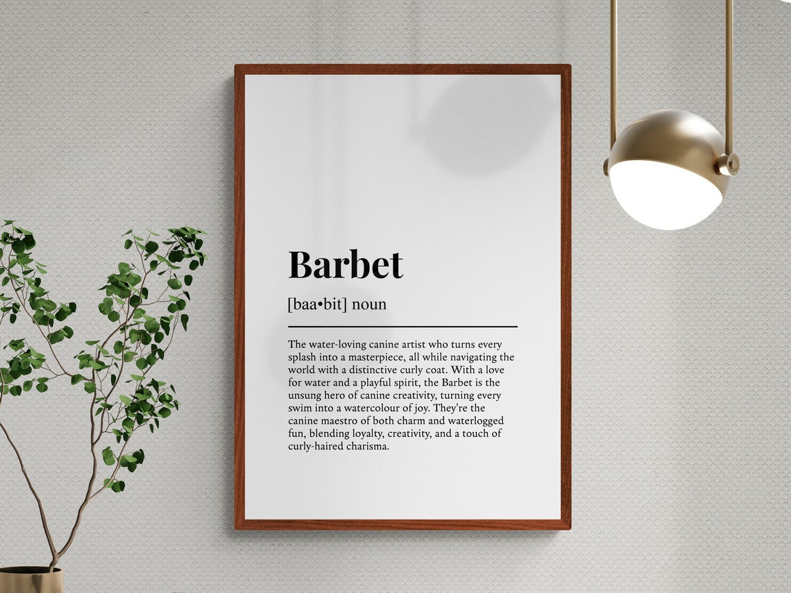 Barbet Funny Dictionary Definition Minimalist Typography Poster - Image 3