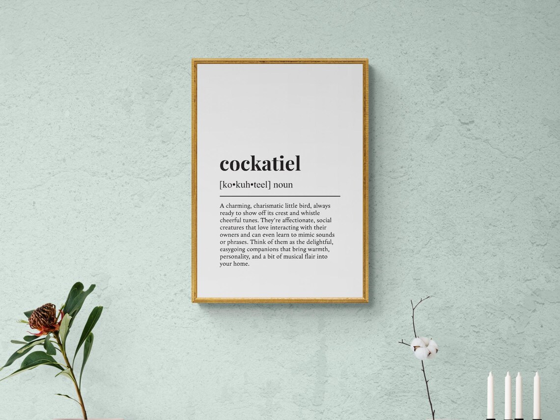 Cockatiel Funny Definition Pet Gift Art Print - Image 2
