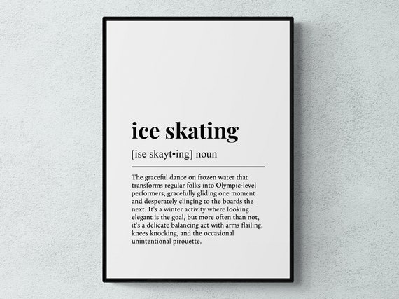 Ice Skating Funny Definition Wall Art Print