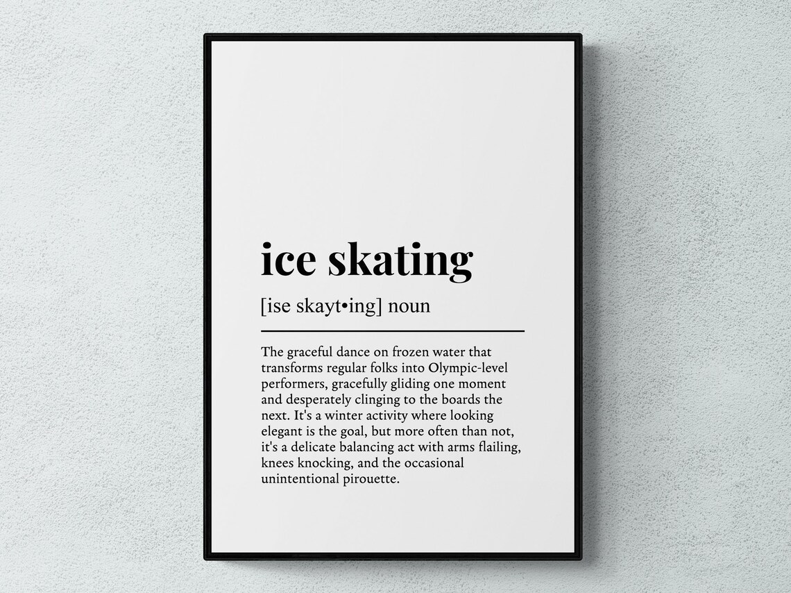 Ice Skating Funny Definition Wall Art Print
