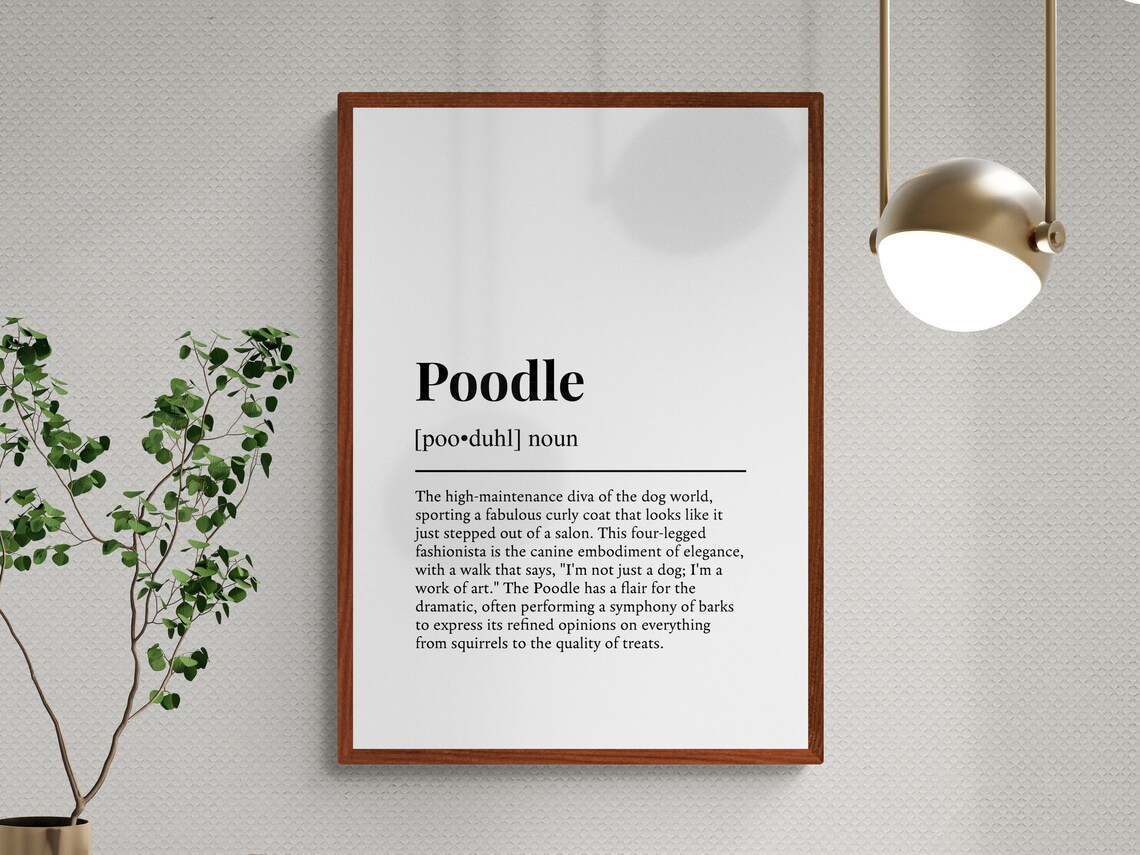 Poodle Funny Definition Art Print for Dog Lovers - Image 2