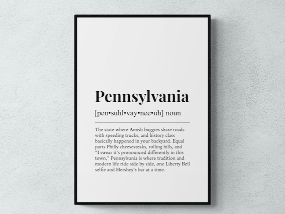 Pennsylvania Funny Dictionary Definition Amish Philly State Poster