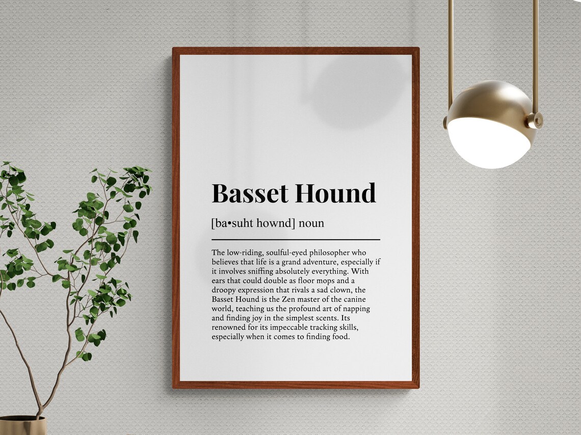 Basset Hound Funny Definition Dog Wall Art Print - Image 3
