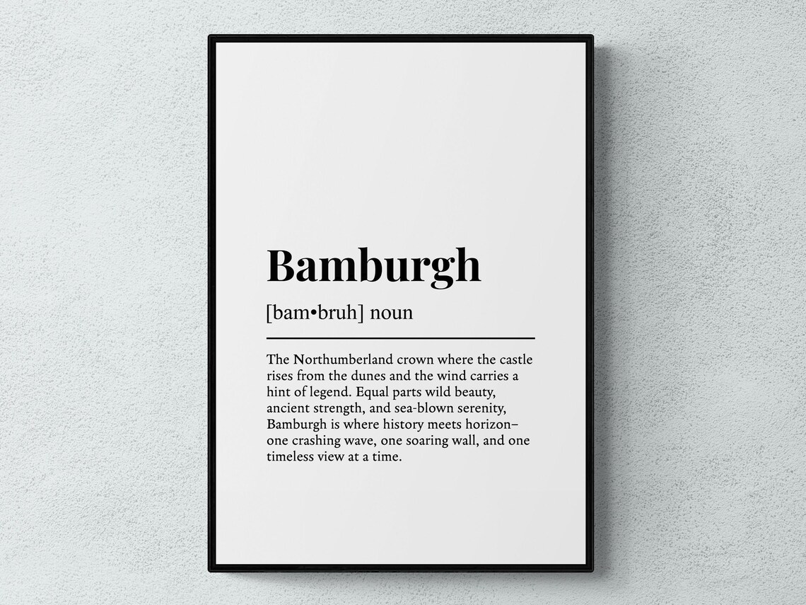 Bamburgh Funny Definition, Northumberland Art Print