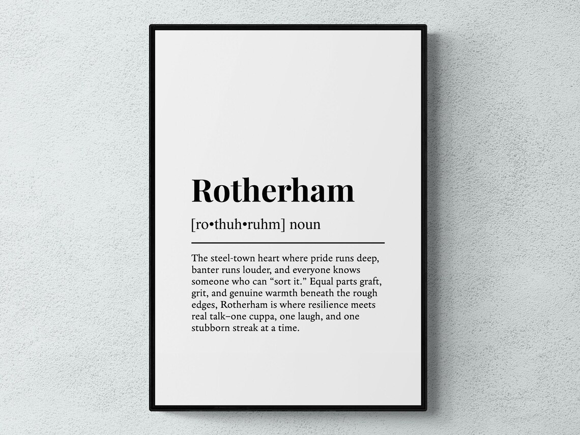 Rotherham Funny Definition Yorkshire Gift Art Print