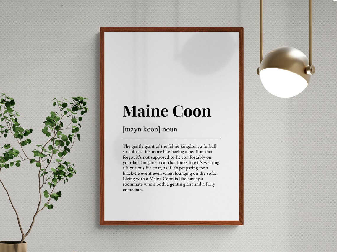 Maine Coon Cat Funny Definition Art Print - Image 3