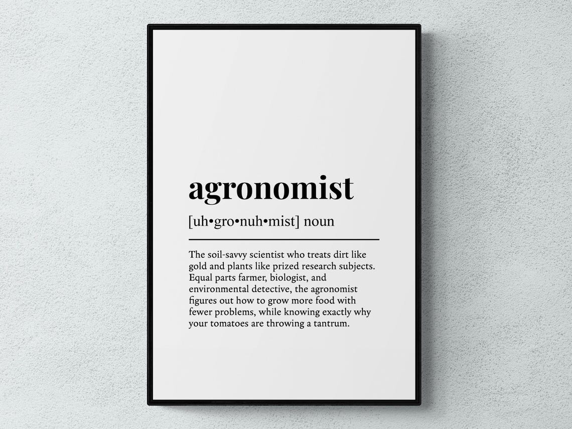 Agronomist Dictionary Definition Soil Scientist Farming Gift Poster