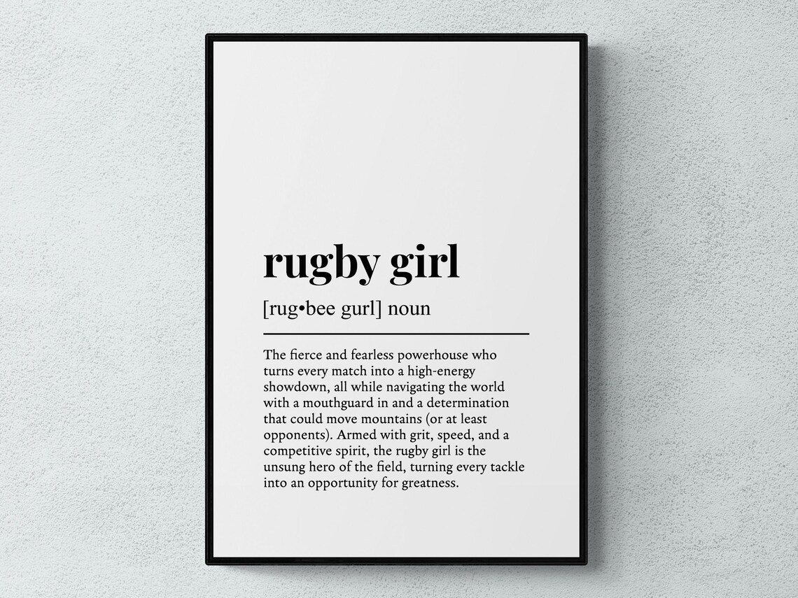 Rugby Girl Funny Definition Sport Gift Print