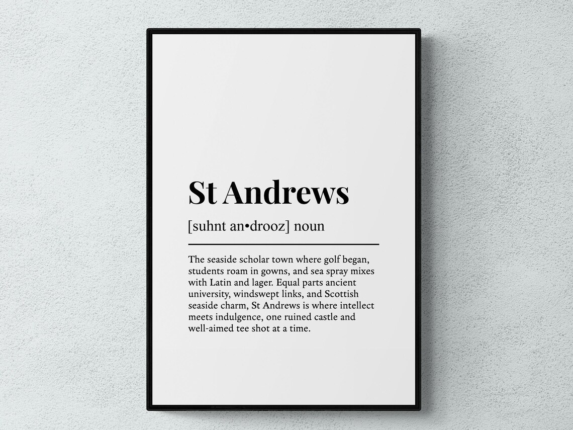 St Andrews Funny Definition Scotland Travel Poster