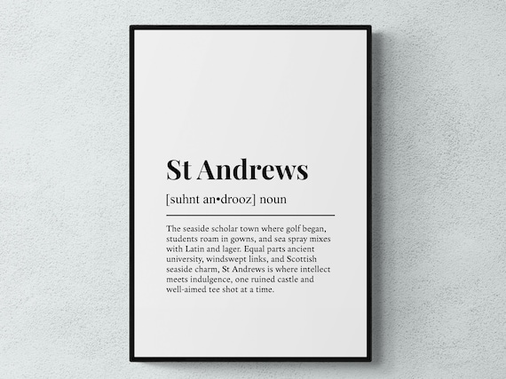 St Andrews Funny Definition Scotland Travel Poster
