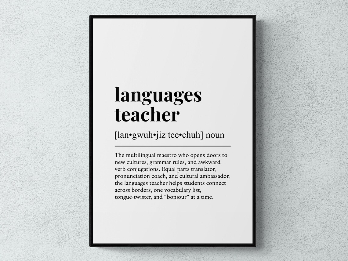Languages Teacher Funny Definition Art Print