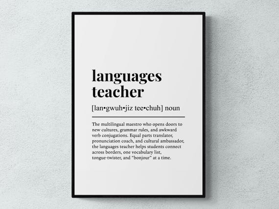 Languages Teacher Funny Definition Art Print