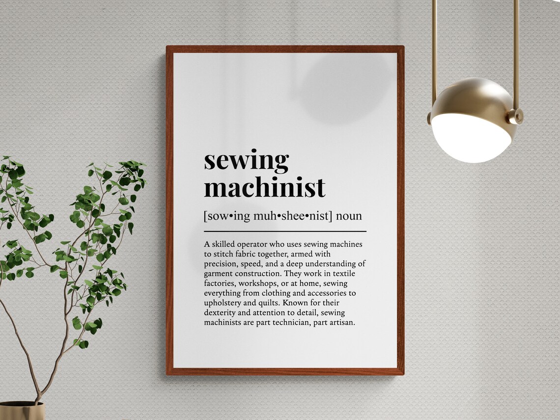 Sewing Machinist Funny Definition Job Work Gift Wall Art Print - Image 3
