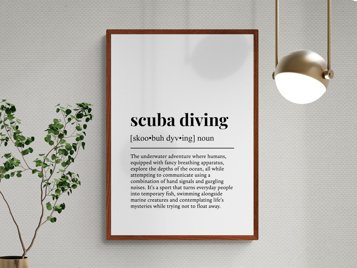 Scuba Diving Funny Definition Typography Art Print - Image 3