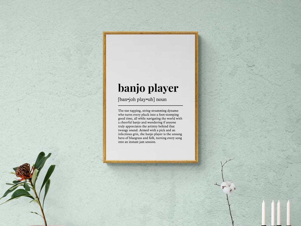 Banjo Player Funny Dictionary Definition Bluegrass Music Wall Art Gift - Image 2
