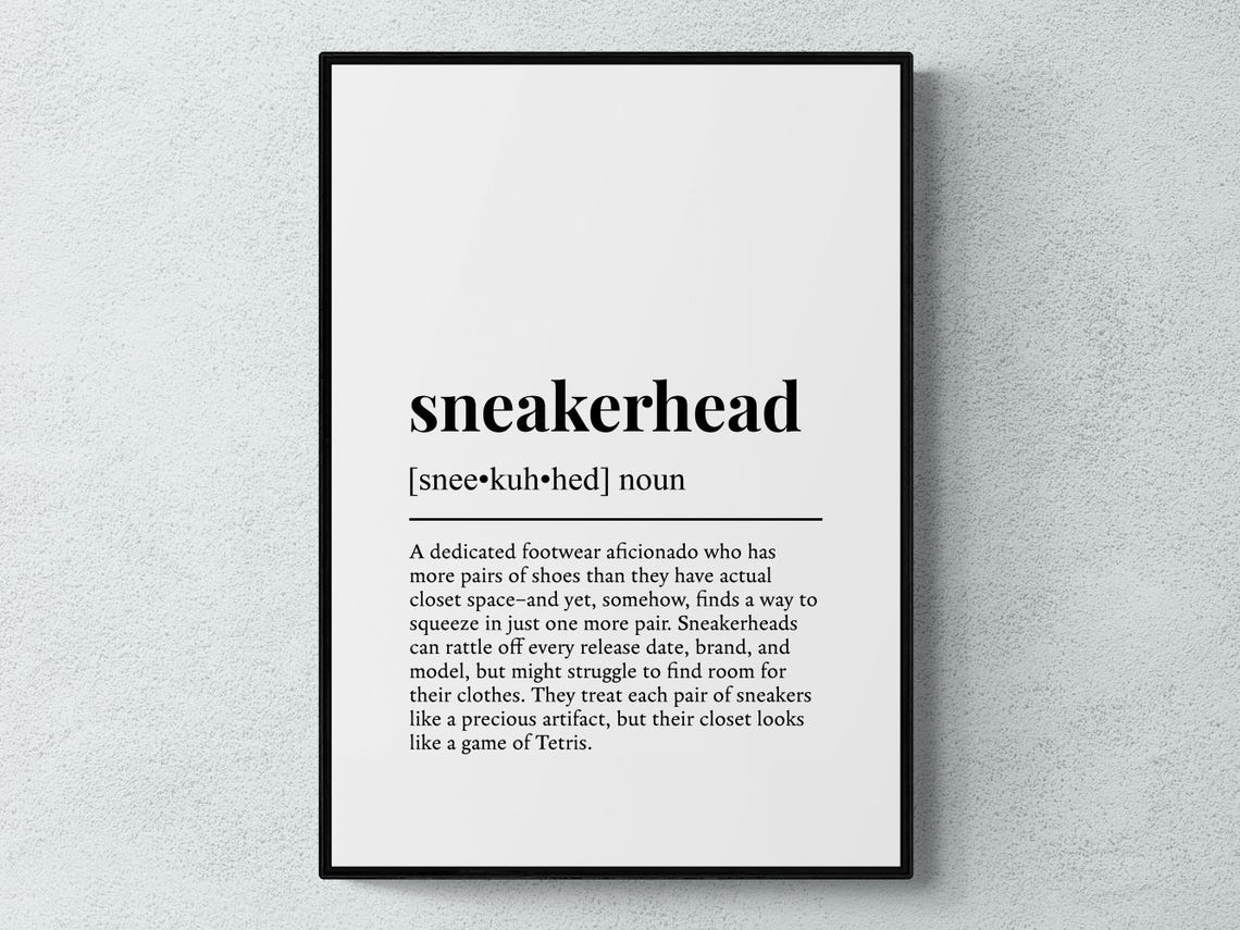 Sneakerhead Funny Definition Footwear Collector Dictionary Art Poster