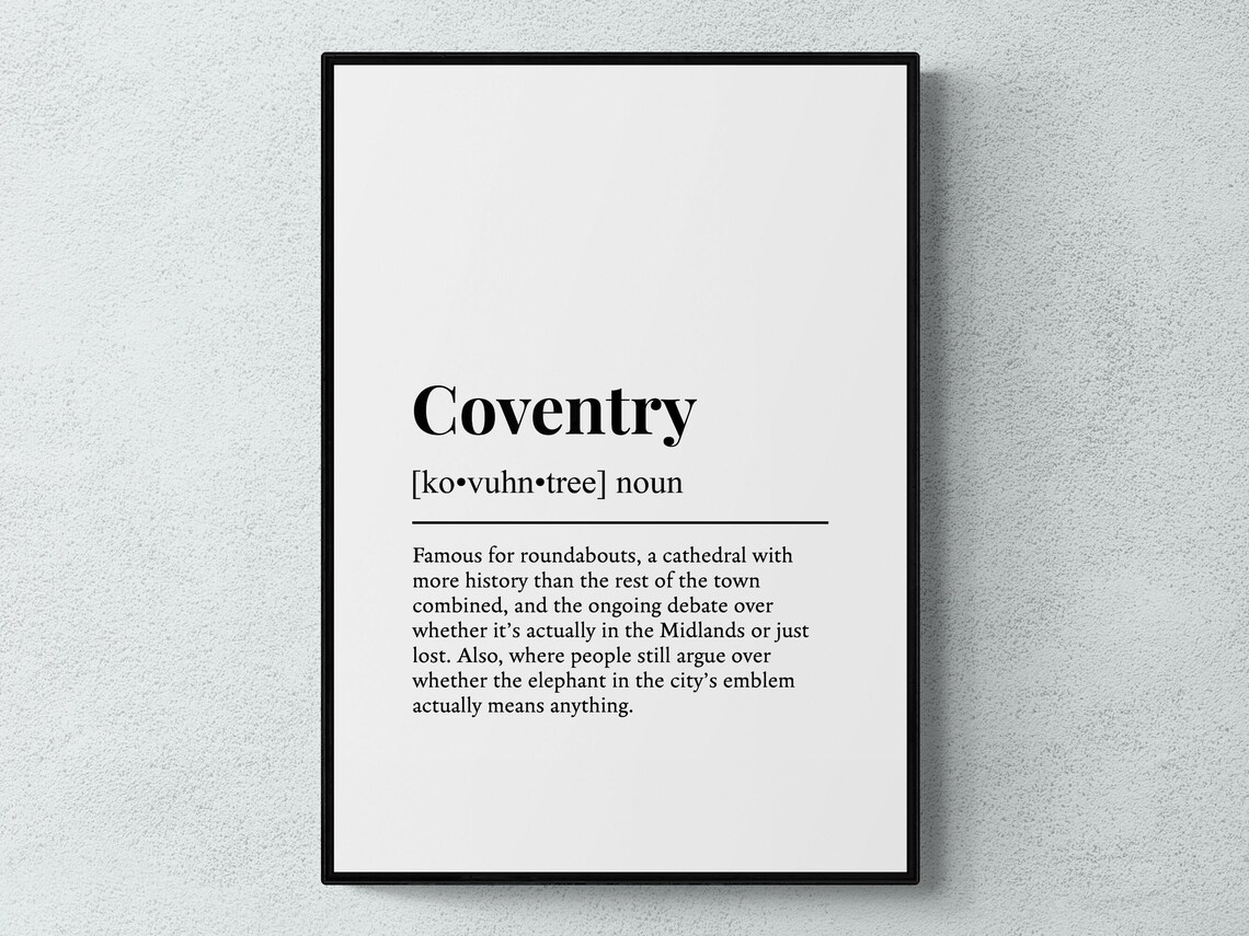 Coventry Funny Definition Wall Art Print