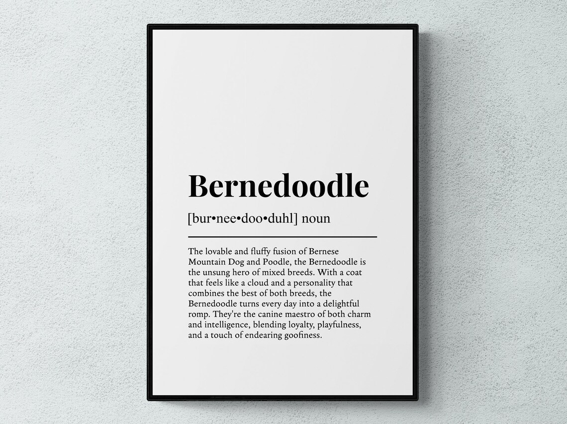 Bernedoodle Funny Definition Dog Poster Print