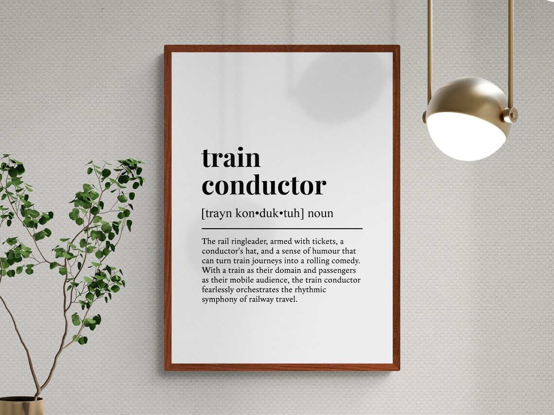 Train Conductor Funny Job Definition Poster Print - Image 3