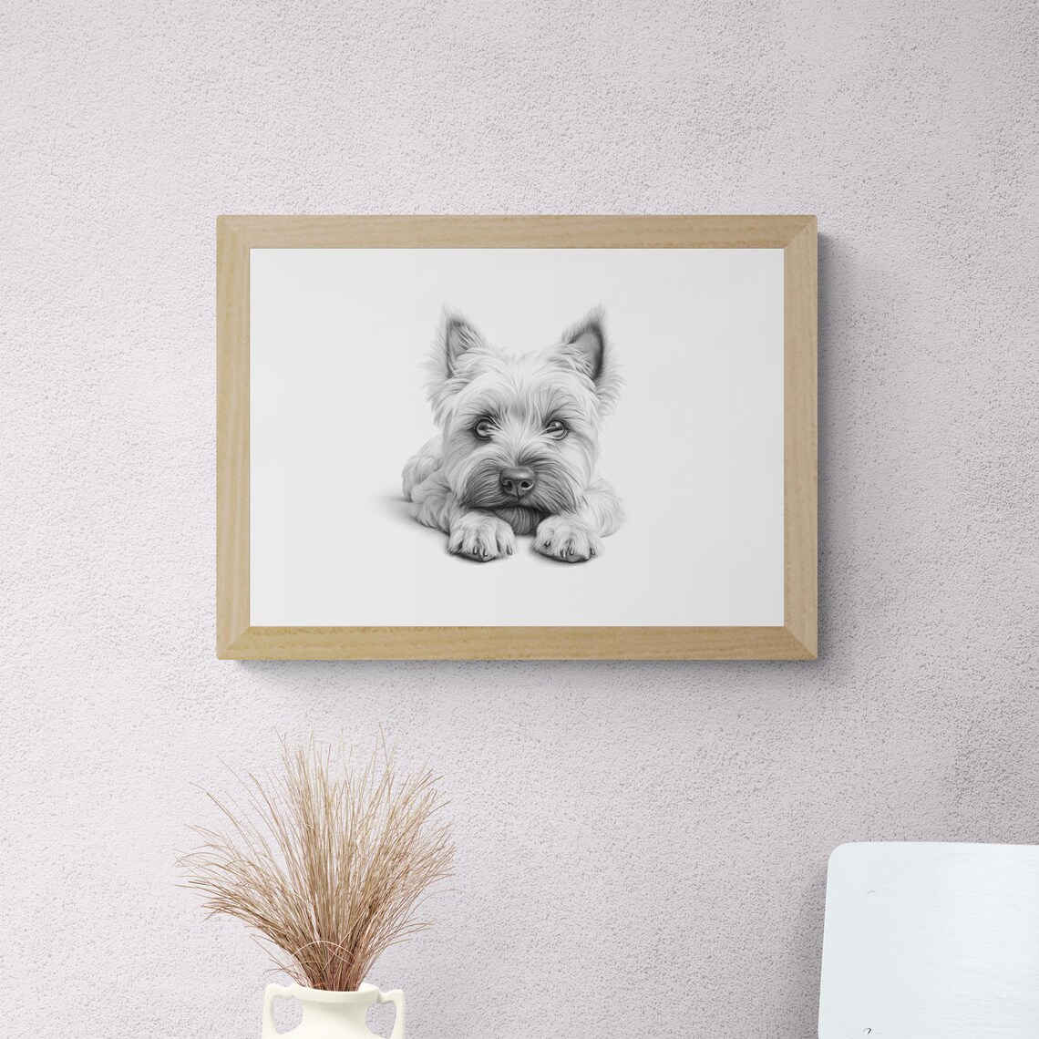 Cairn Terrier Puppy Pencil Sketch Adorable Cute Little Dog Print - Image 2