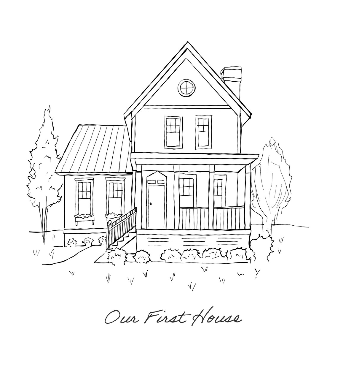 Custom House Sketch New Home Gift Art Print - Image 2