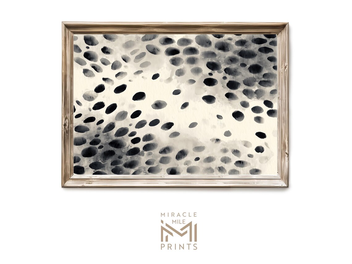 Spotted Ink Dots Dalmatian Abstract Minimalist Watercolor Art Poster