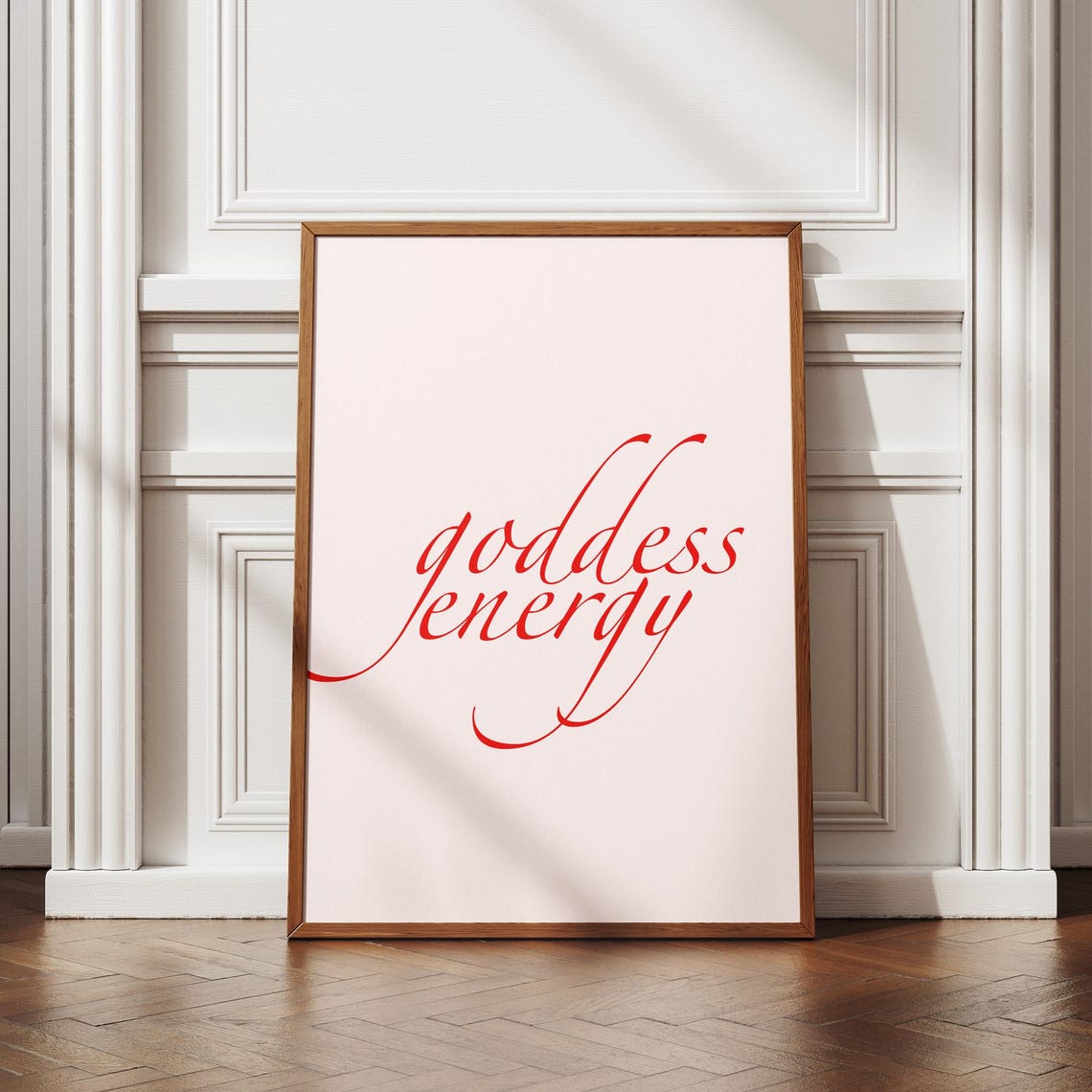 Goddess Energy Red Script Self Love Empowerment Quote Poster