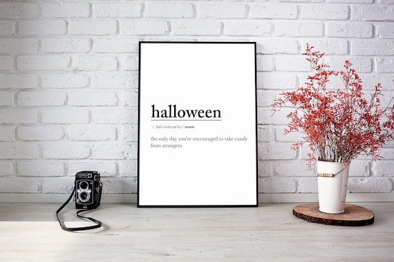 Halloween Definition Poster Funny Dictionary Style Typographic Decor