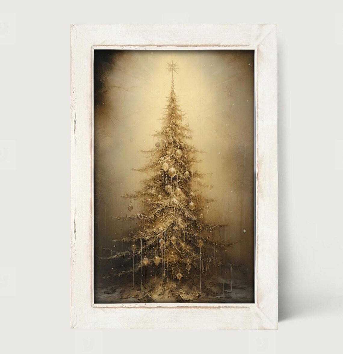 Adorned Christmas Tree Festive Winter Art Print - Image 2