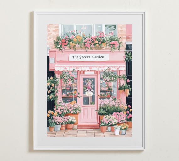 Flower Shop 1950s Aesthetic Poster, Floral Garden