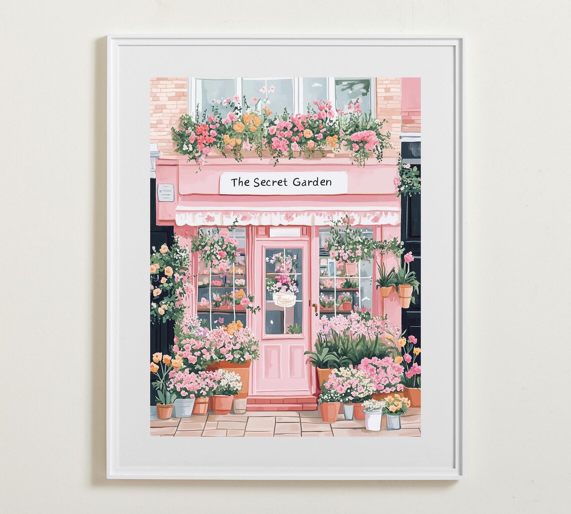 Flower Shop 1950s Aesthetic Poster, Floral Garden