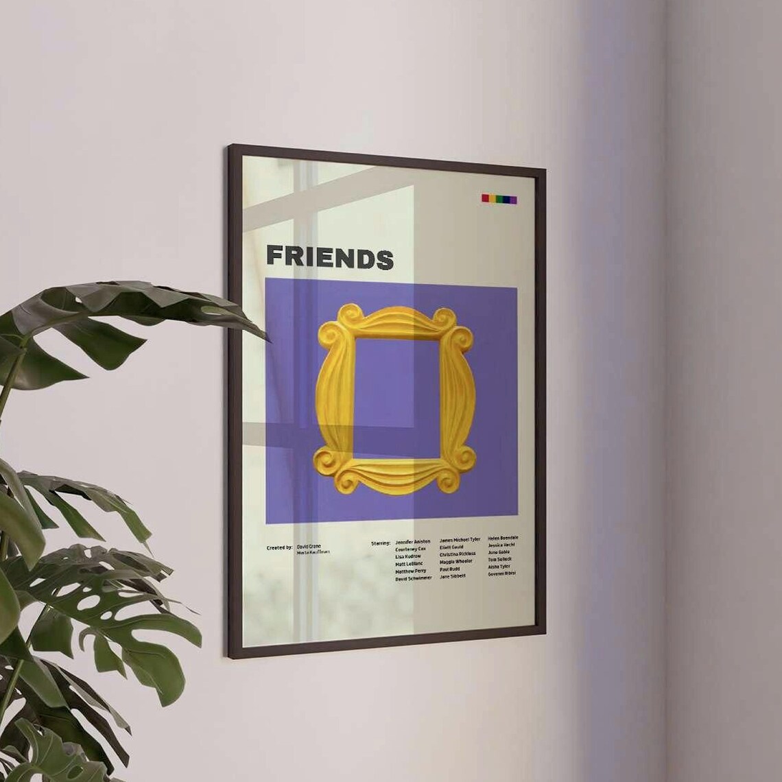Friends TV Show Iconic Yellow Door Frame Minimalist Poster Art - Image 3