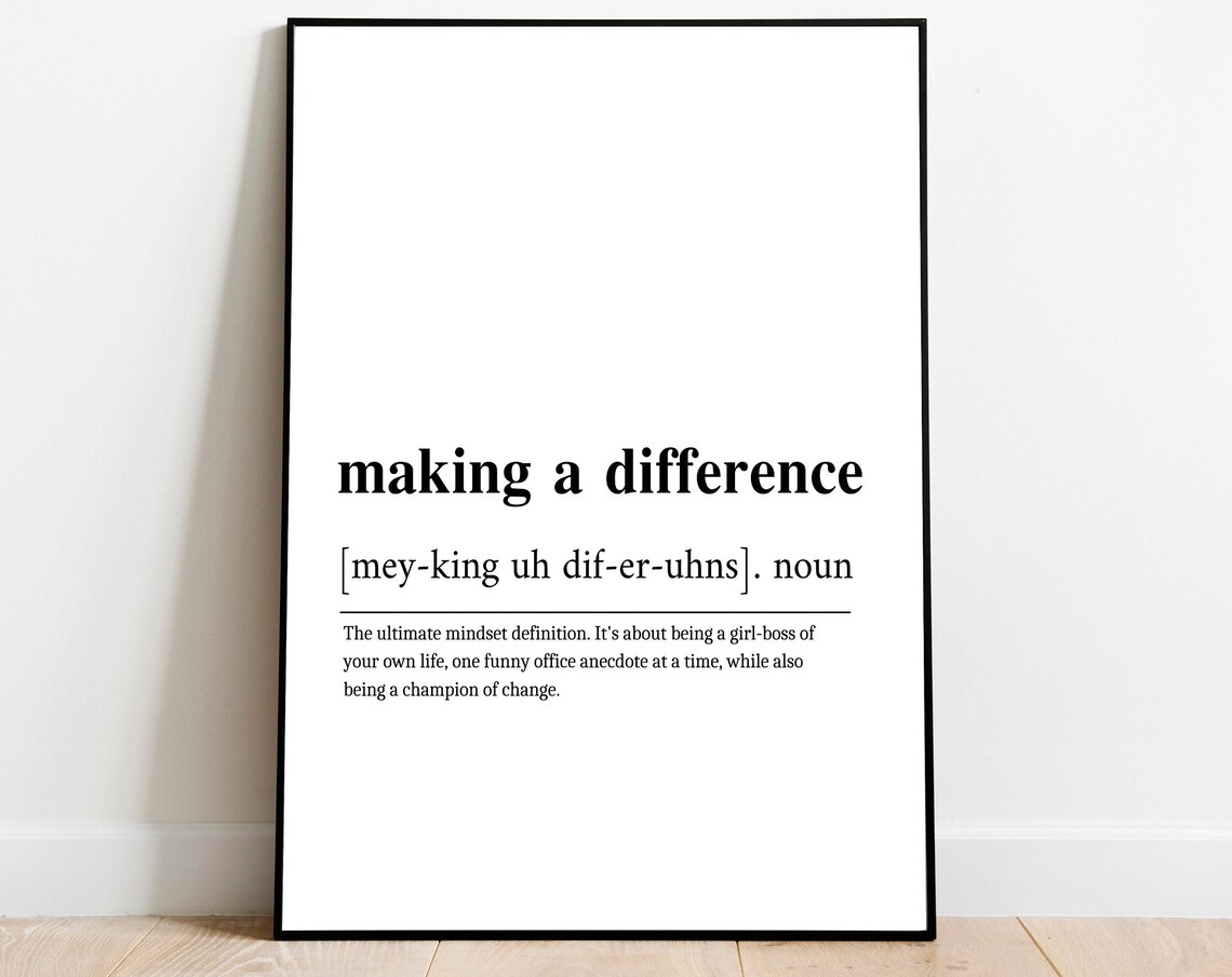 Making A Difference Gift Personalized Wall Art