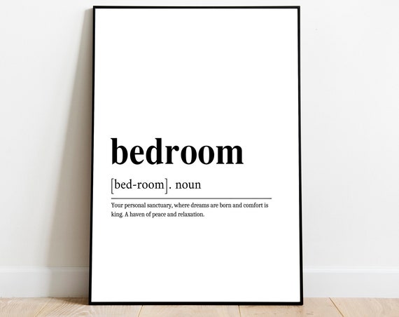 Bedroom Definition Wall Art Graduation Gift Gifts