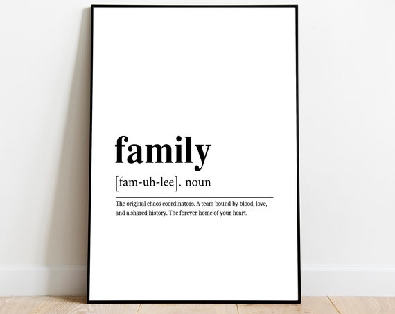 Family Gift Definition Personalised Wall Ar Art