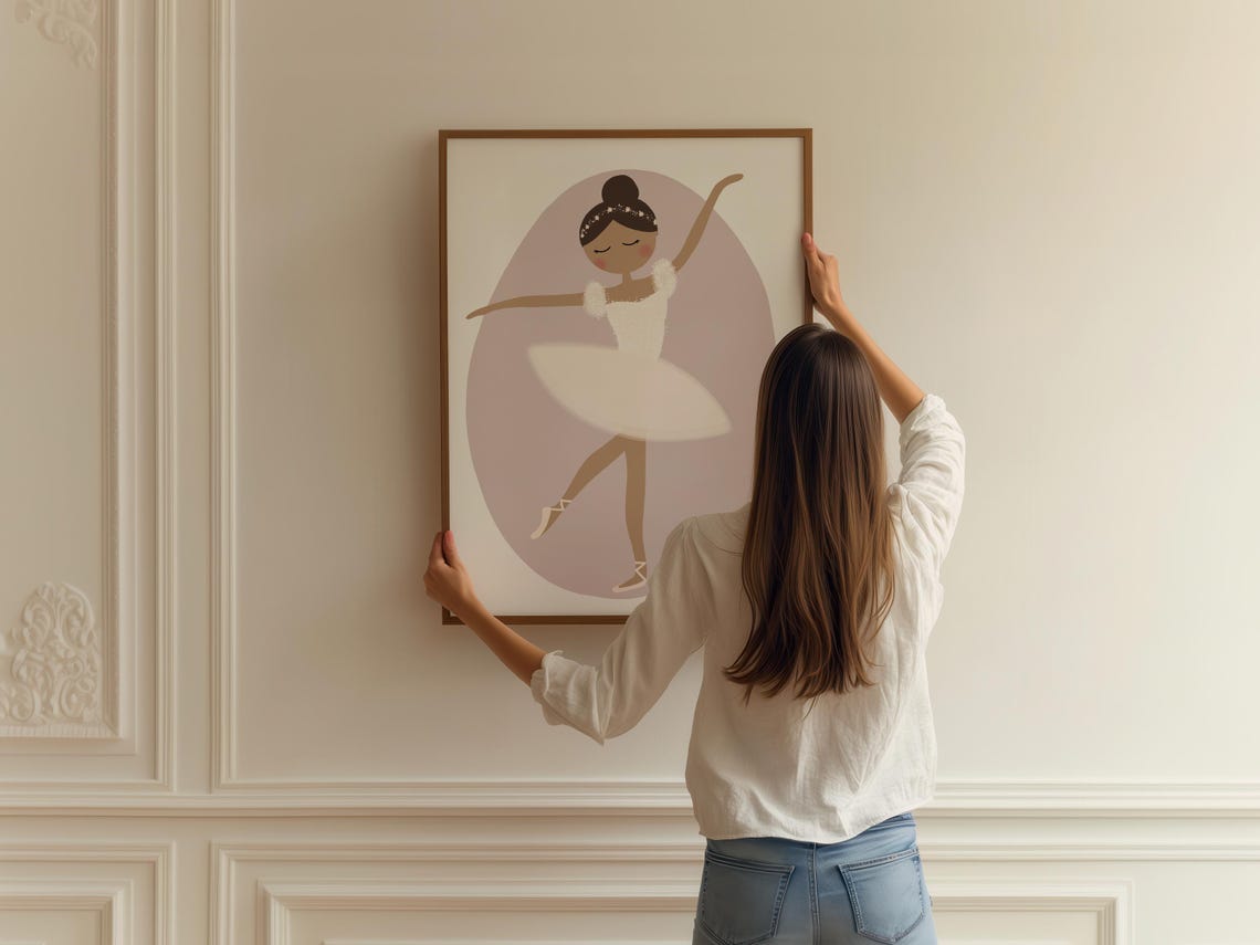 Ballerina Stella Art Print Ballerina Art Print Nursery Ballerina Wall Art Little Girl Personalized Ballerina Art - Image 2
