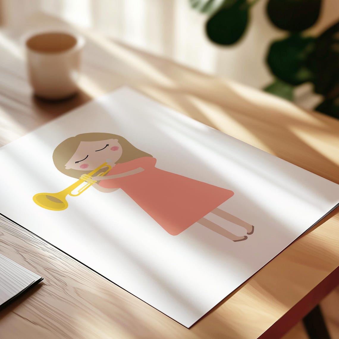 Trumpet Player Girl Art Print Trumpet Print Trumpet Wall Art Trumpet Instrument Trumpet Art Trumpet Player Gift - Image 3