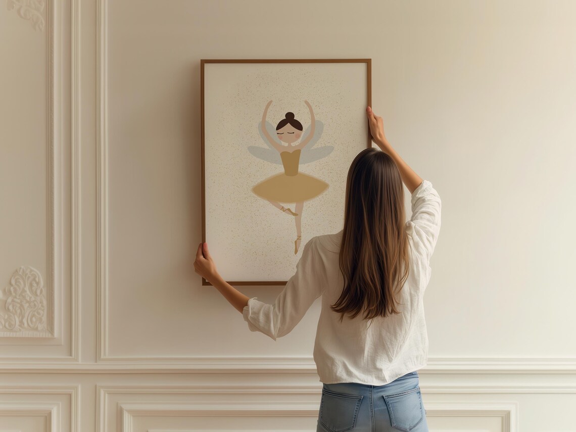 Sugar Plum Fairy Ballerina Gold Tutu Sparkle Ballet Dancer Girls Poster - Image 2