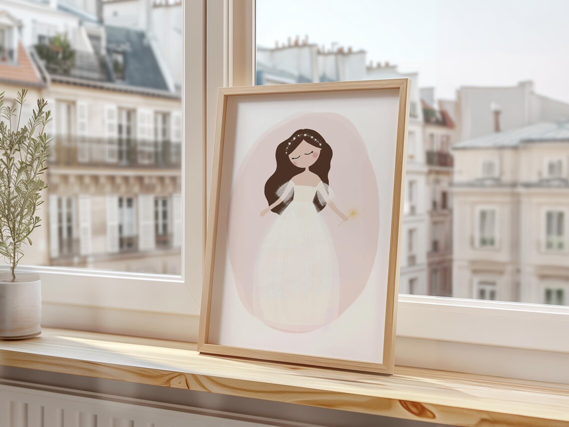 Fairy Adelina Magic Wand Nursery Fairy Tale Girls Decor Wall Art - Image 3