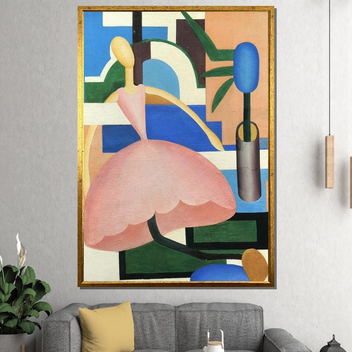 Fernand Leger Dancer in Pink Abstract Geometric Ballet Art Poster